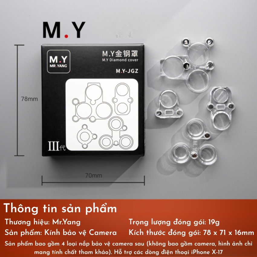 Kính Bảo Vệ Camera Mr.Yang M.Y-JGZ Diamond cover chống bụi iPhone X-17