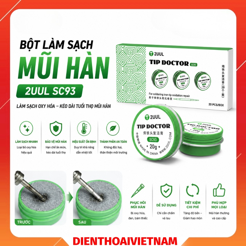 Bột làm sạch mũi hàn 2UUL SC93 Tip Doctor For Soldering iron tip Oxidation Repair