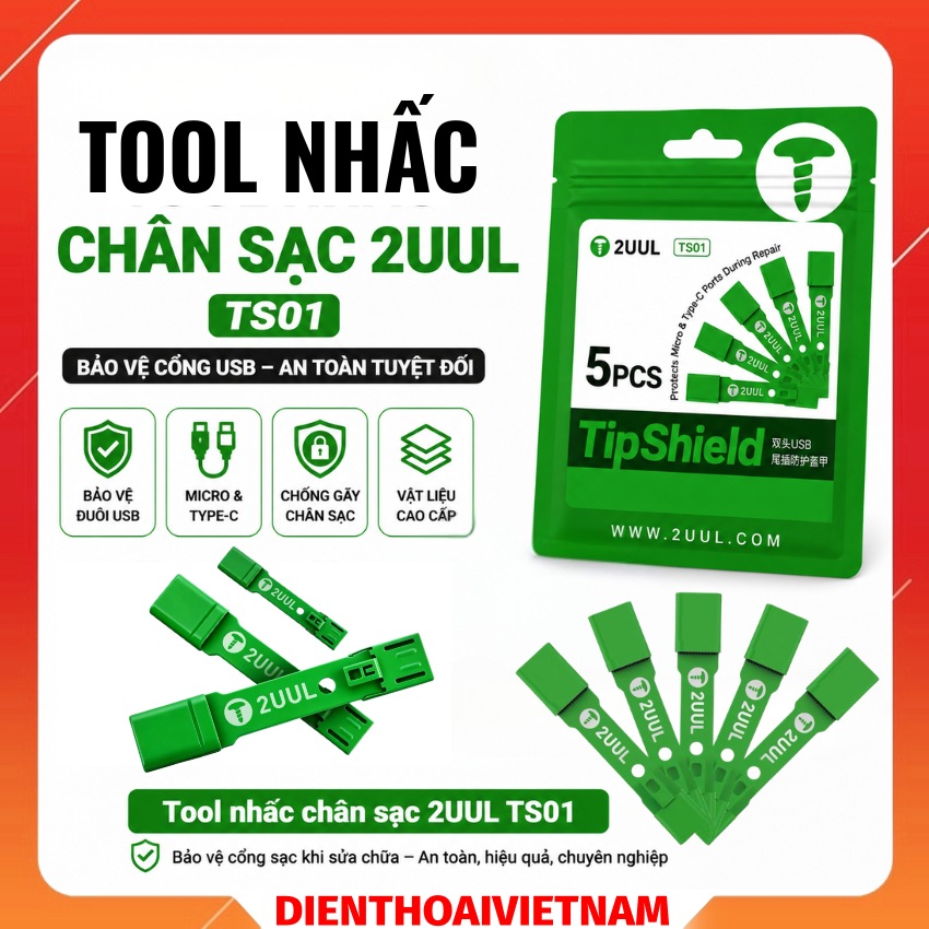 Tool nhấc chân sạc 2UUL TS01 TipShield Protects Micro & Type-C Ports