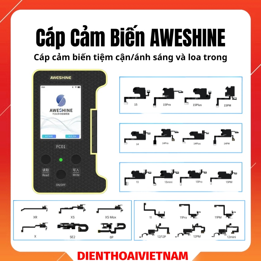 Cáp cảm biến AWESHINE iPhone 8-15PM Cáp cảm biến ánh sáng & Tiệm cận