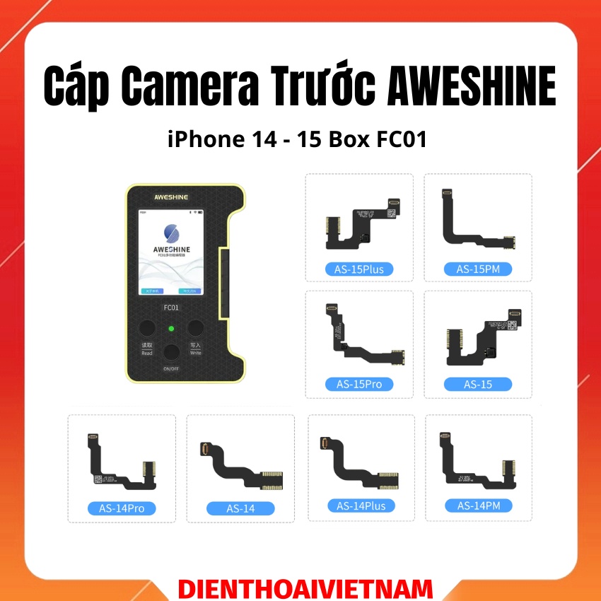 Cáp Camera Trước AWESHINE iPhone 14 - 15 box FC01