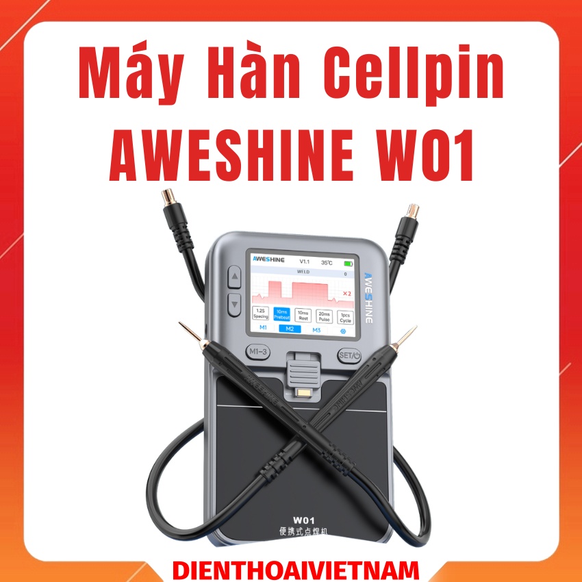 Máy Hàn Cellpin AWESHINE W01 Portable Spot Welder 4000 mAh