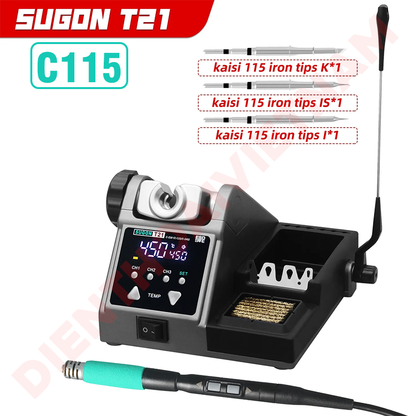 Máy hàn Sugon T21 Soldering Station hỗ trợ C115 / C210 / C245 chuyên sửa chữa điện thoại - Ảnh 4