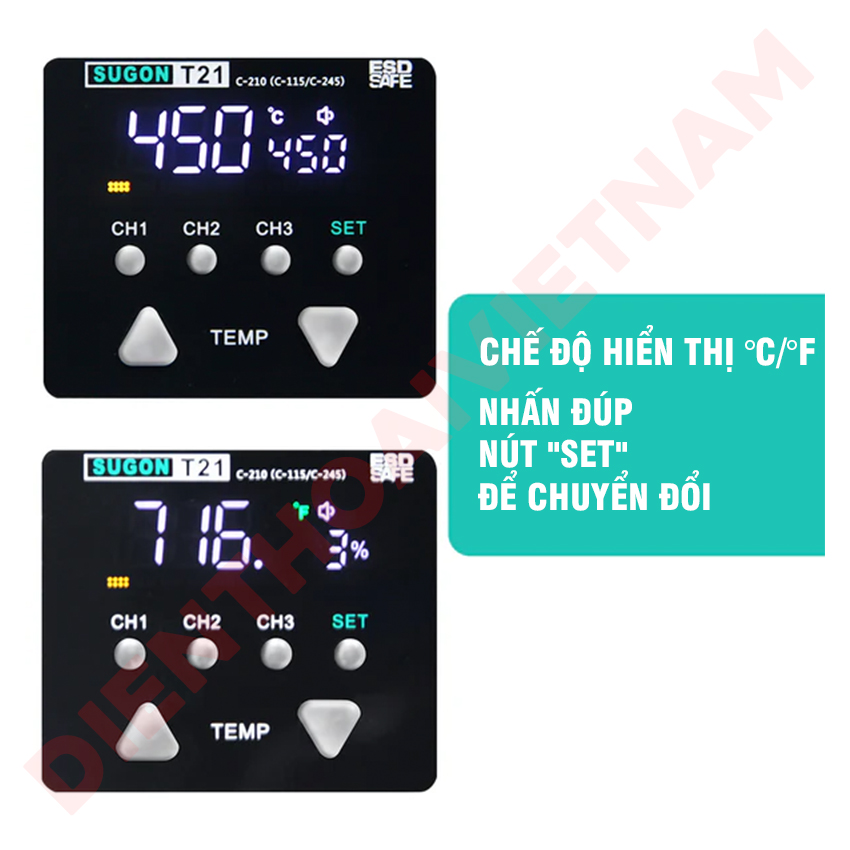Máy hàn Sugon T21 Soldering Station hỗ trợ C115 / C210 / C245