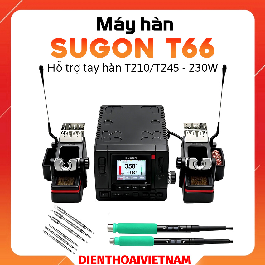 Máy hàn Sugon T66 Soldering Station 230W hỗ trợ T210/T245 chuyên sửa chữa điện tử