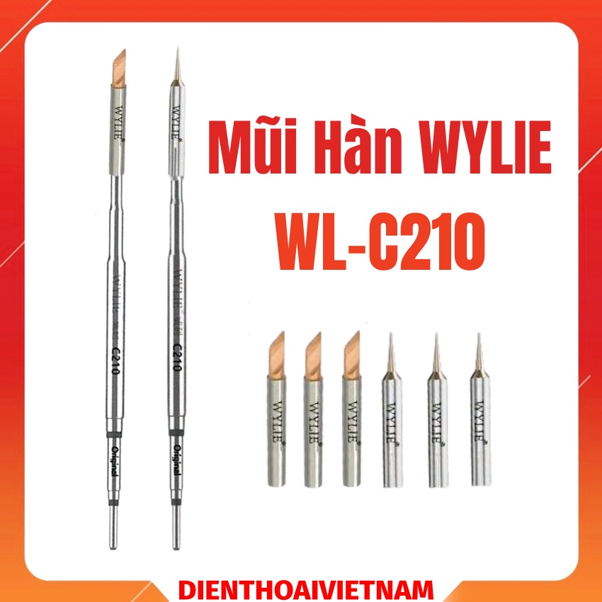 Mũi hàn WYLIE C210 Flying Wire Soldering Tip đầu Cong – Thẳng – Dao