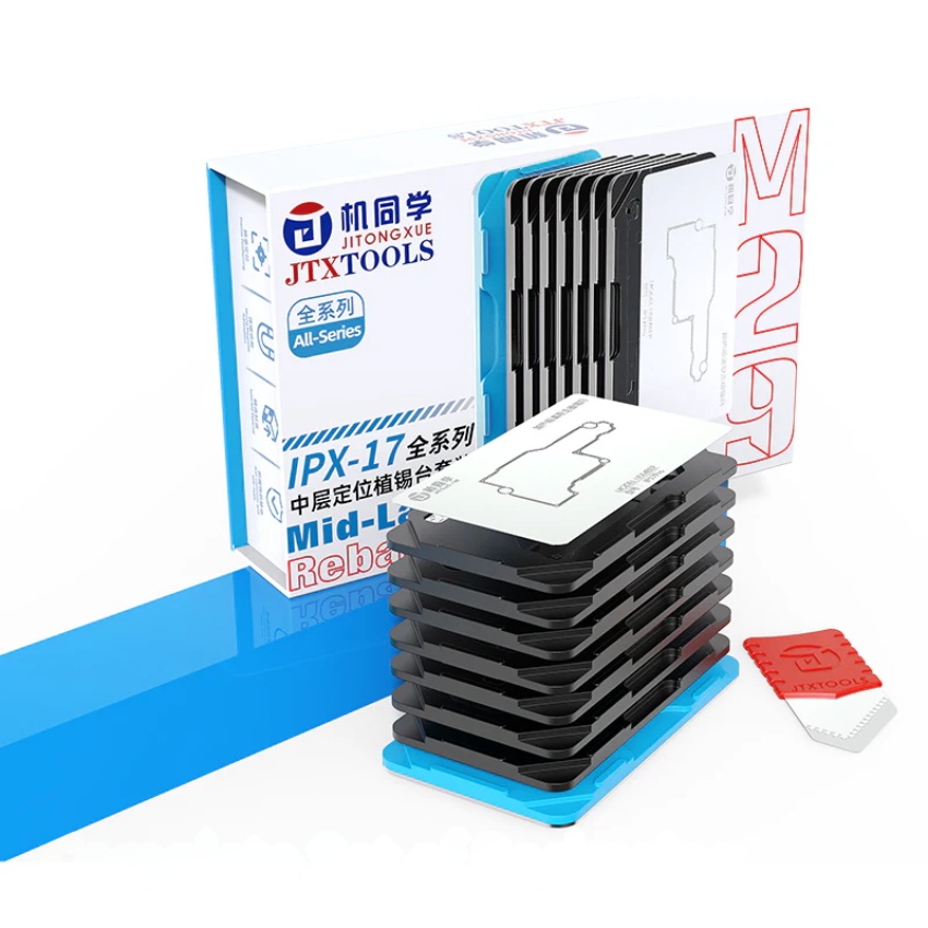 Đế làm chân viền JTX M29 iPhone X – 17ProMax Mid-Layers Reballing Platform có hút nam châm, không cần giữ tay