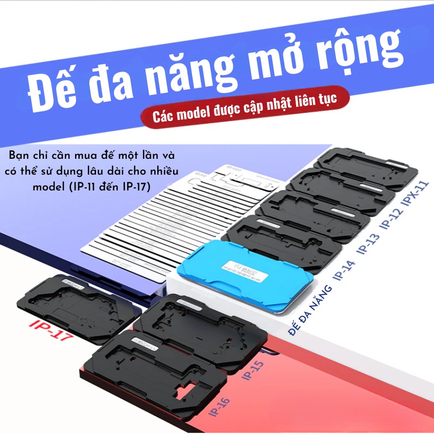 Đế làm chân viền JTX M29 iPhone X – 17ProMax Mid-Layers Reballing Platform có hút nam châm, không cần giữ tay