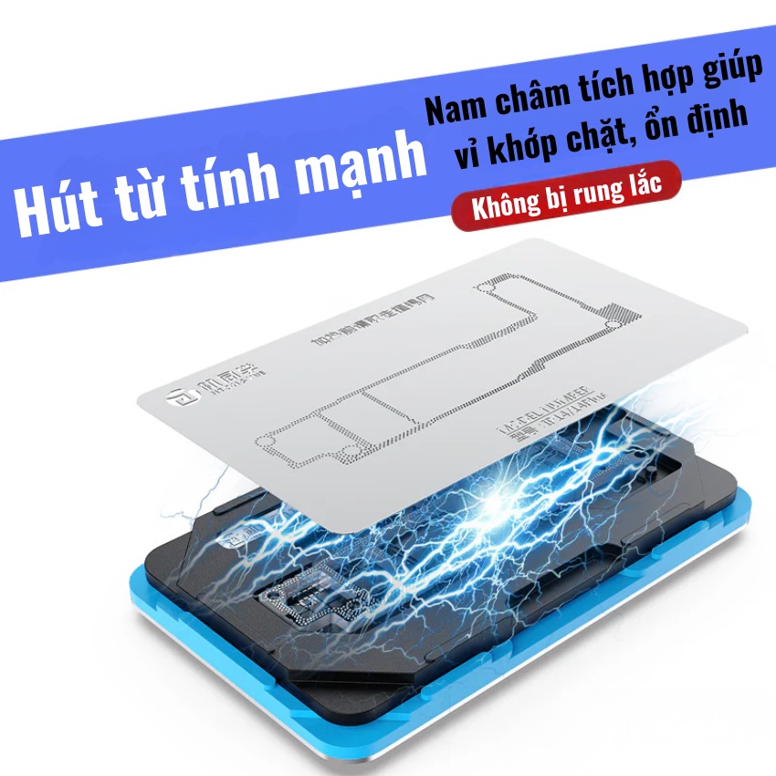 Đế làm chân viền JTX M29 iPhone X – 17ProMax Mid-Layers Reballing Platform có hút nam châm, không cần giữ tay