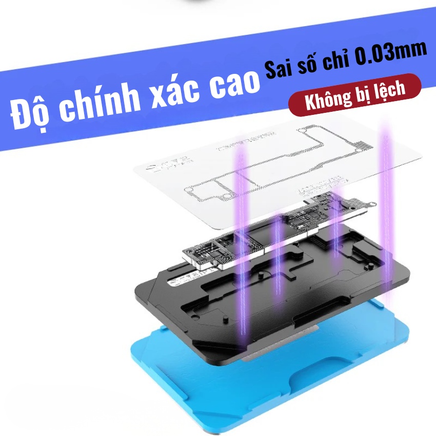 Đế làm chân viền JTX M29 iPhone X – 17ProMax Mid-Layers Reballing Platform có hút nam châm, không cần giữ tay