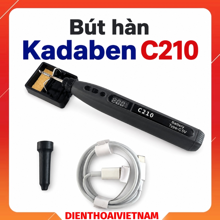 Bút hàn Kadaben C210 Portable Mini Soldering Iron, mũi hàn C210