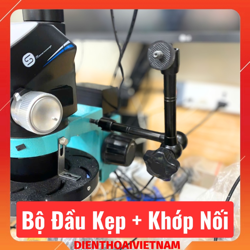 Bộ đầu kẹp + khớp tay nối đa năng Magic Arm – kẹp cố định kính hiển vi và đồng hồ đo