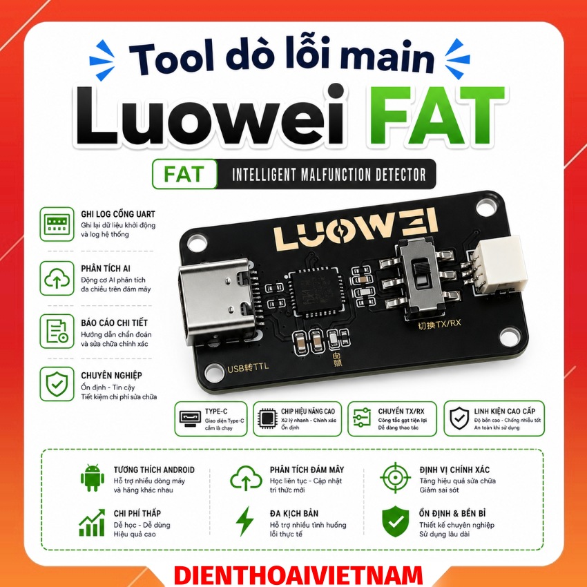 Tool dò lỗi main Luowei FAT error detector phân tích, phát hiện lỗi main