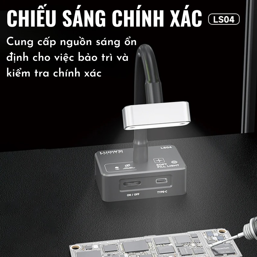 Đèn trợ sáng Luowei LS04 Soft Fill Light, hỗ trợ soi mạch – cpu – linh kiện