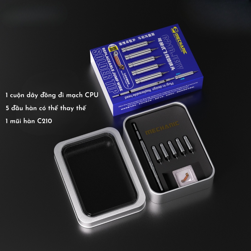 Mũi hàn Mechanic C210-IFLY Soldering Tip Set, tặng kèm 5 đầu thay thế
