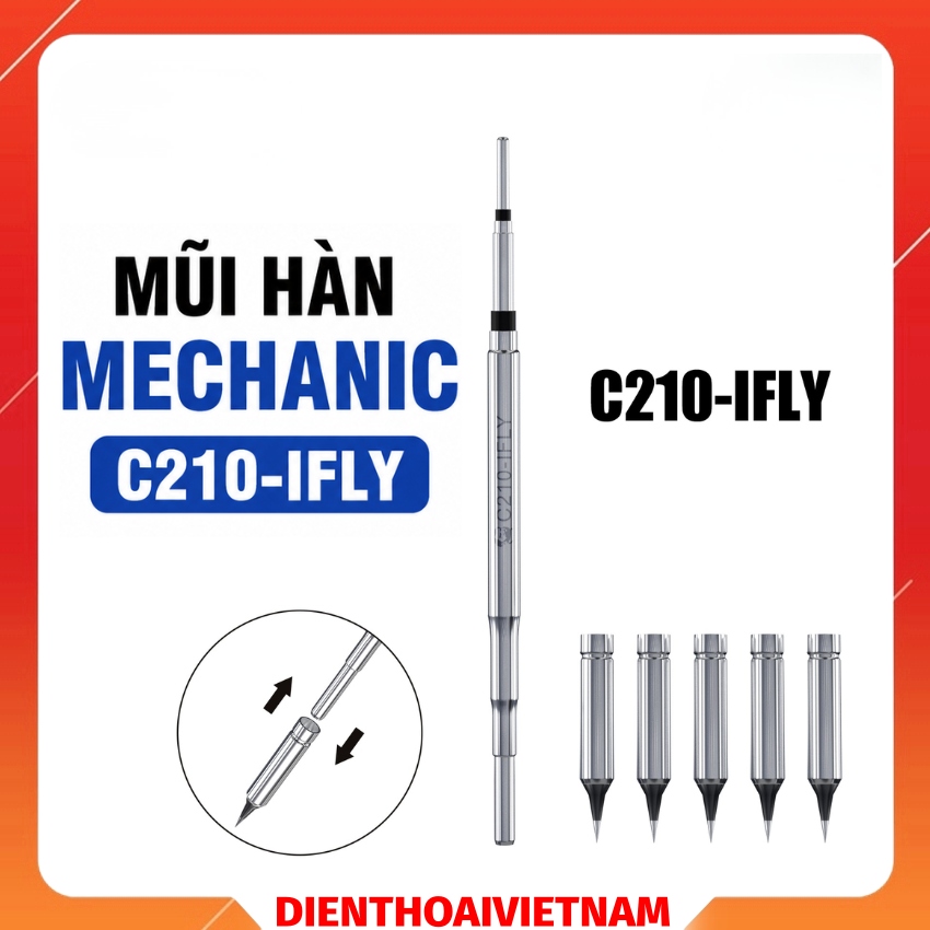 Mũi hàn Mechanic C210-IFLY Soldering Tip Set, tặng kèm 5 đầu thay thế