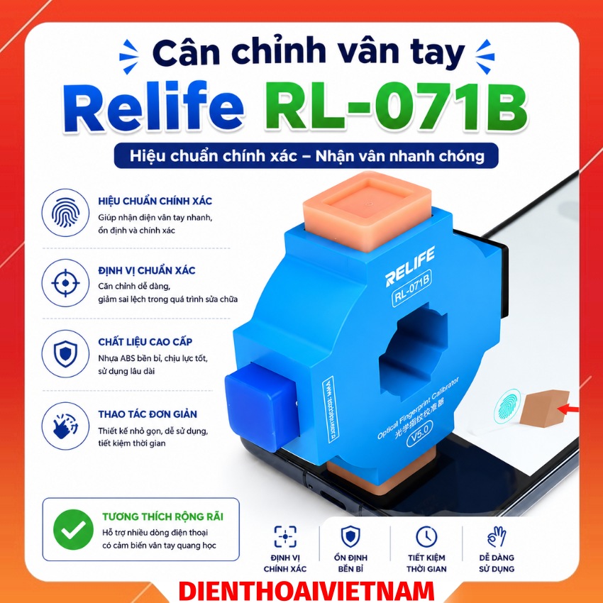 Cân chỉnh vân tay Relife RL-071B 4 in 1 Optical fingerprint calibrator
