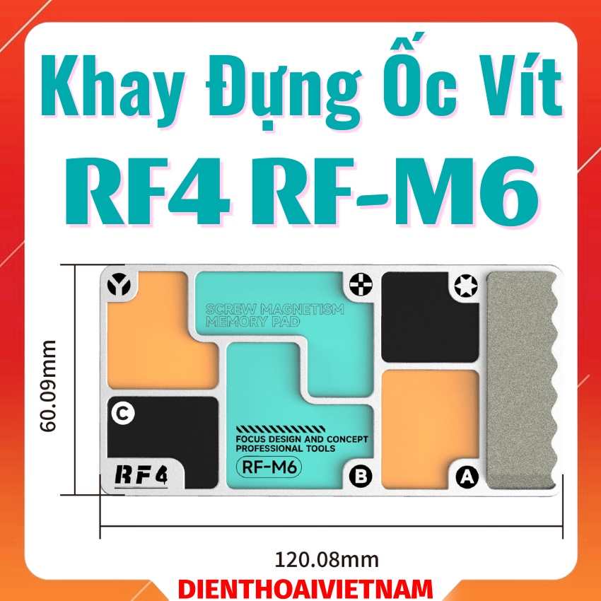 Khay đựng ốc nam châm RF4 RF-M6 Dual-Sided Magnetic Screw Storage Board, tích hợp đá mài