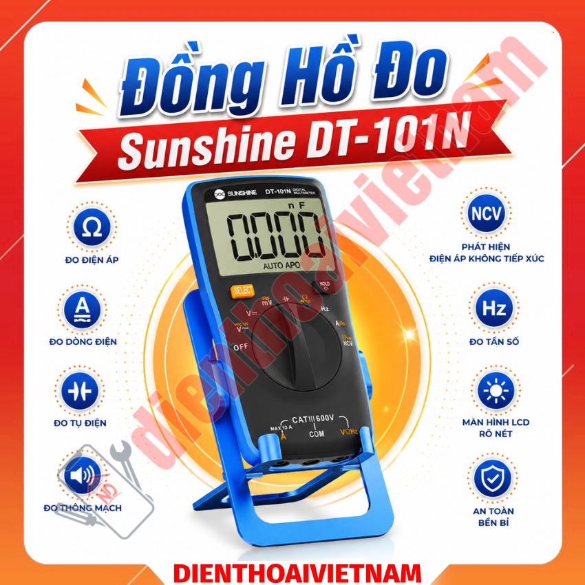Đồng hồ đo Sunshine DT-101N Digital Multimeter – đồng hồ vạn năng