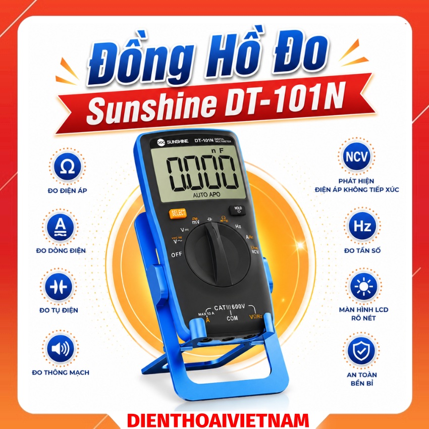 Đồng hồ đo Sunshine DT-101N Digital Multimeter - đồng hồ vạn năng