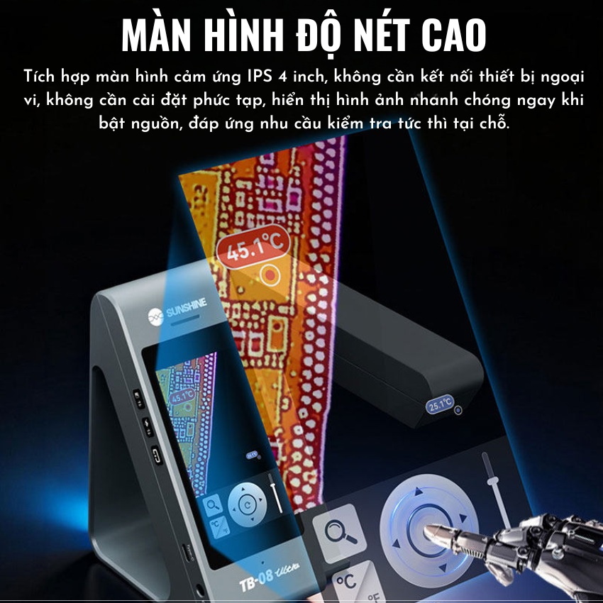 Camera nhiệt Sunshine TB-08 Ultra Digital Infrared Thermal Camera, camera hồng ngoại - màn hình 4 inch