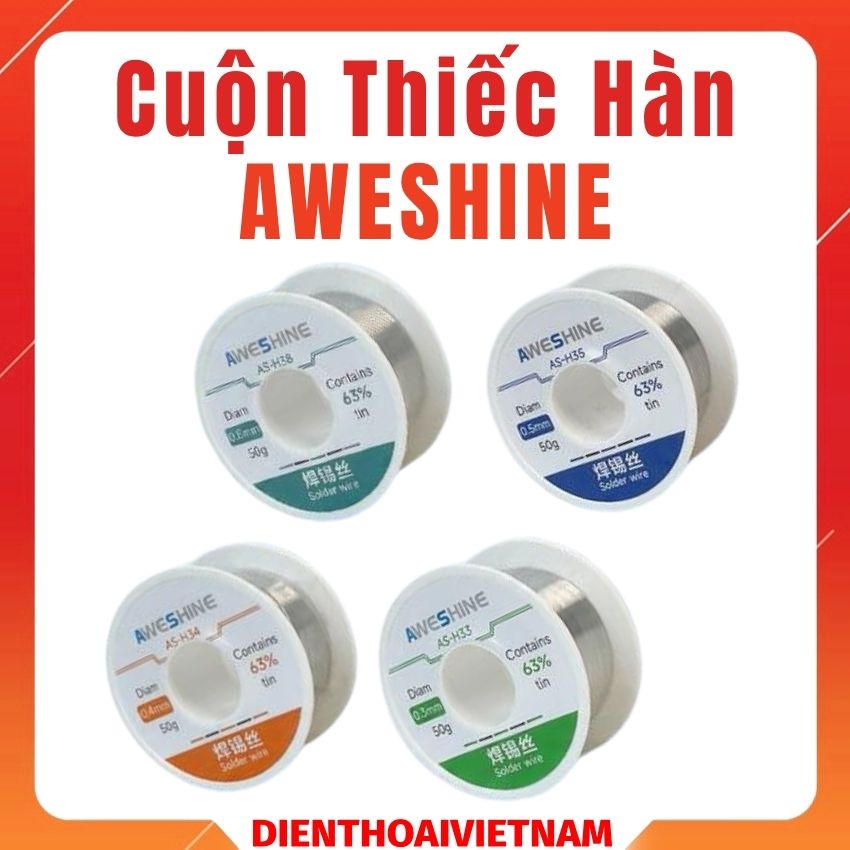 Cuộn thiếc hàn AWESHINE 183 - Solder wire 0.3 - 0.4 - 0.5 - 0.8mm