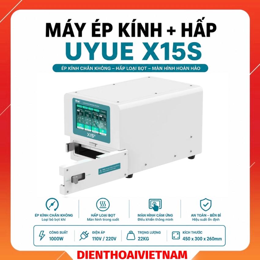 Máy ép kính + hấp UYUE X15S Laminating & Debubble Machine