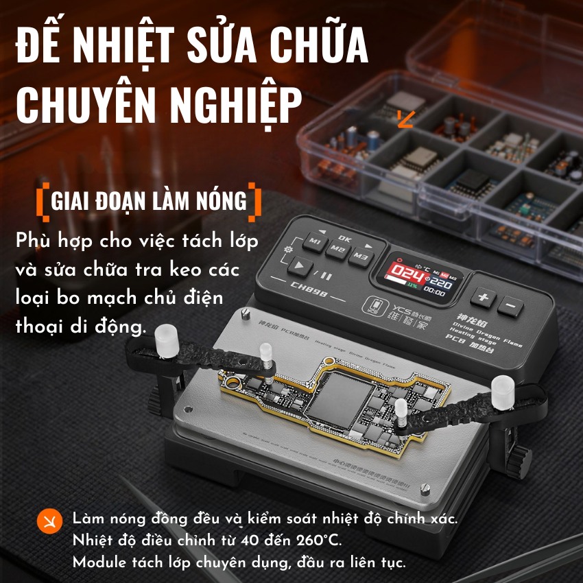 Đế nhiệt tách main YCS CH898 Professional Heating Platform