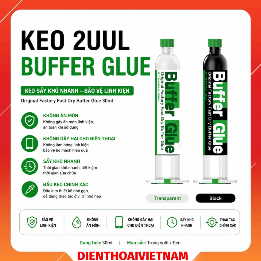 Keo dán 2UUL Buffer Glue 30ml dán khung, dán màn đa năng
