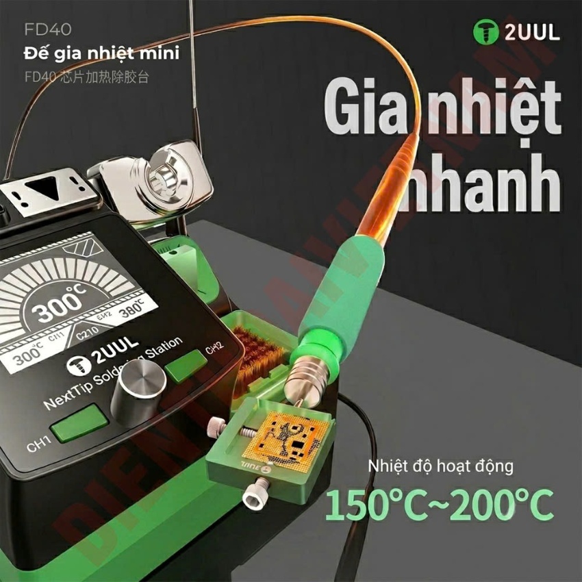 Đế gia nhiệt mini 2UUL FD40 Chip Heating Glue Removal Station