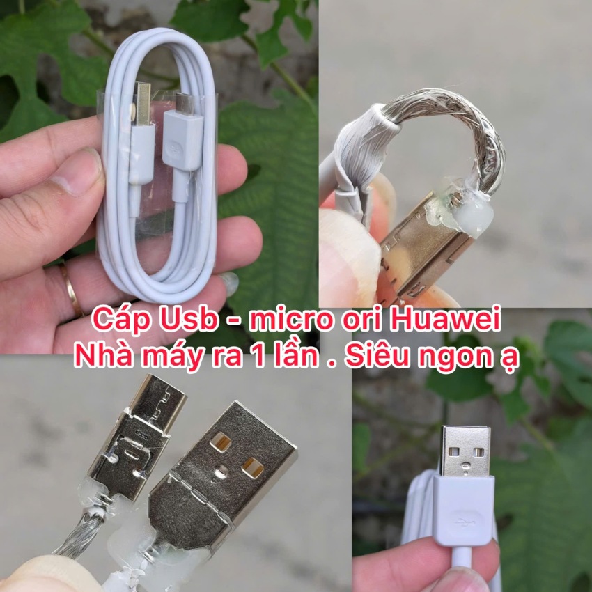 Dây cáp sạc USB – Micro Huawei ori trắng - Ảnh 2