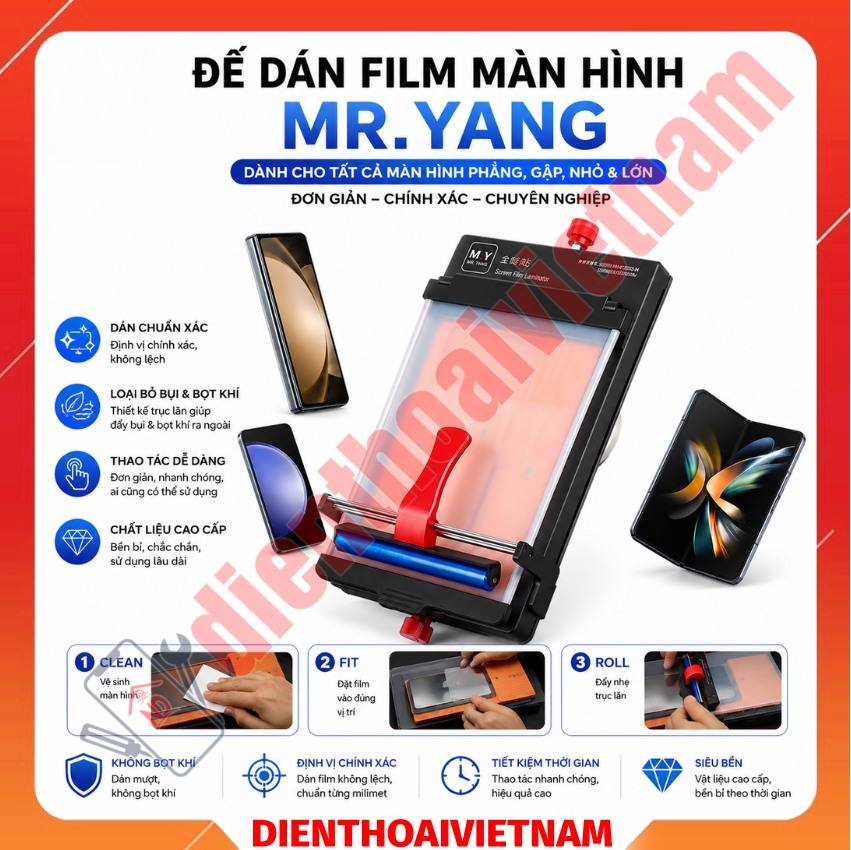 Đế dán film màn hình Mr.Yang Screen Film Laminator dán màn điện thoại, máy tính bảng