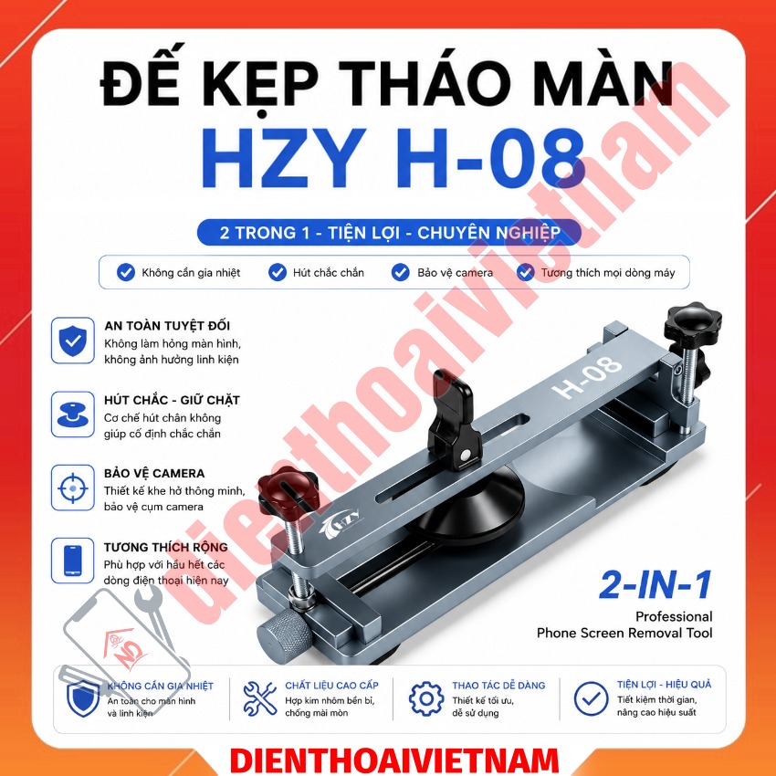 Đế kẹp tháo màn HZY H-08 2in1 Professional Phone Screen Removal Tool