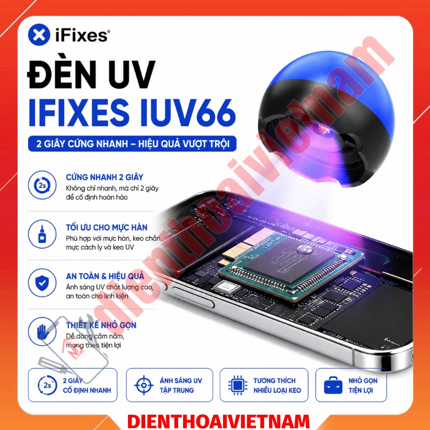 Đèn UV iFixes iUV66 UV Curing Lamp sấy khô keo nhanh