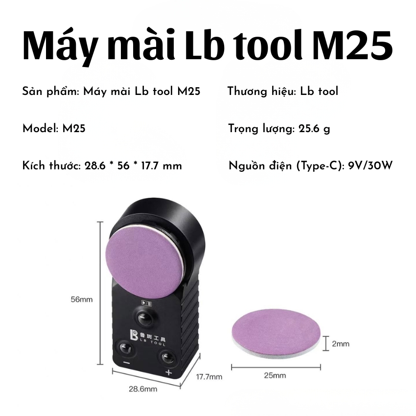 Máy mài Luban M25 Mini Hot Wheels Polisher đánh bóng, mài panh nhíp, lưỡi dao đa năng