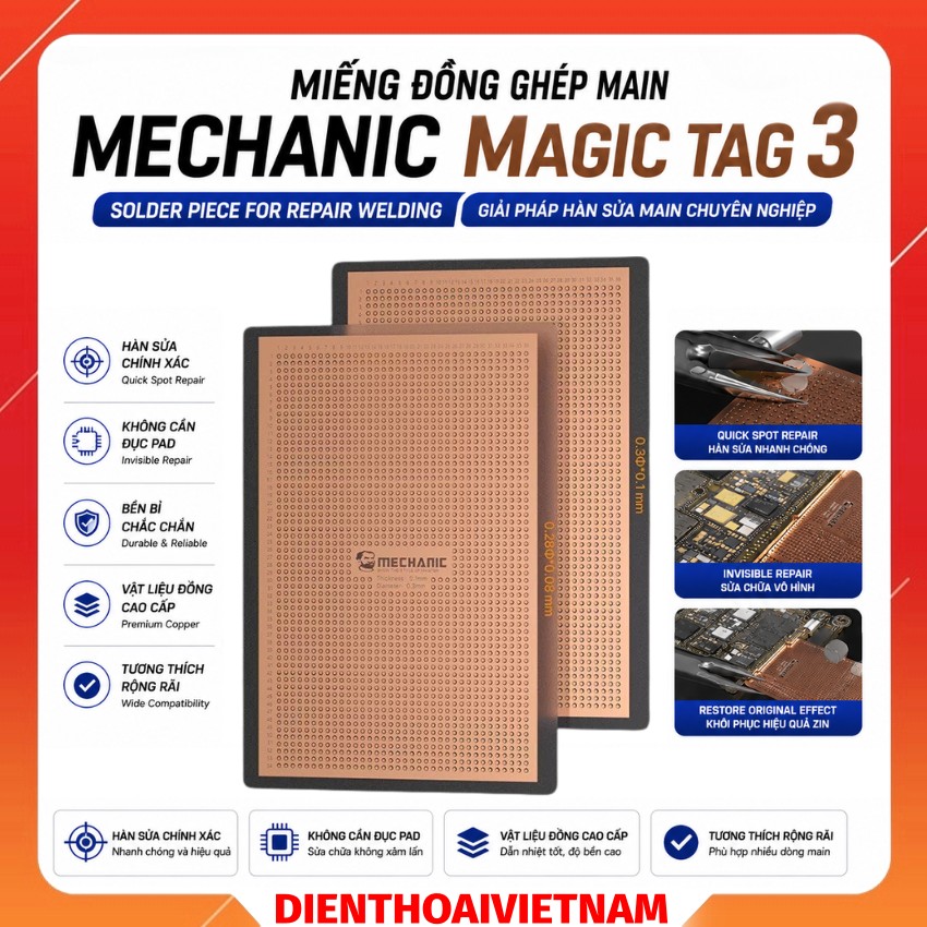 Miếng đồng ghép main Mechanic Magic Tag 3 Solder Piece for Repair Welding