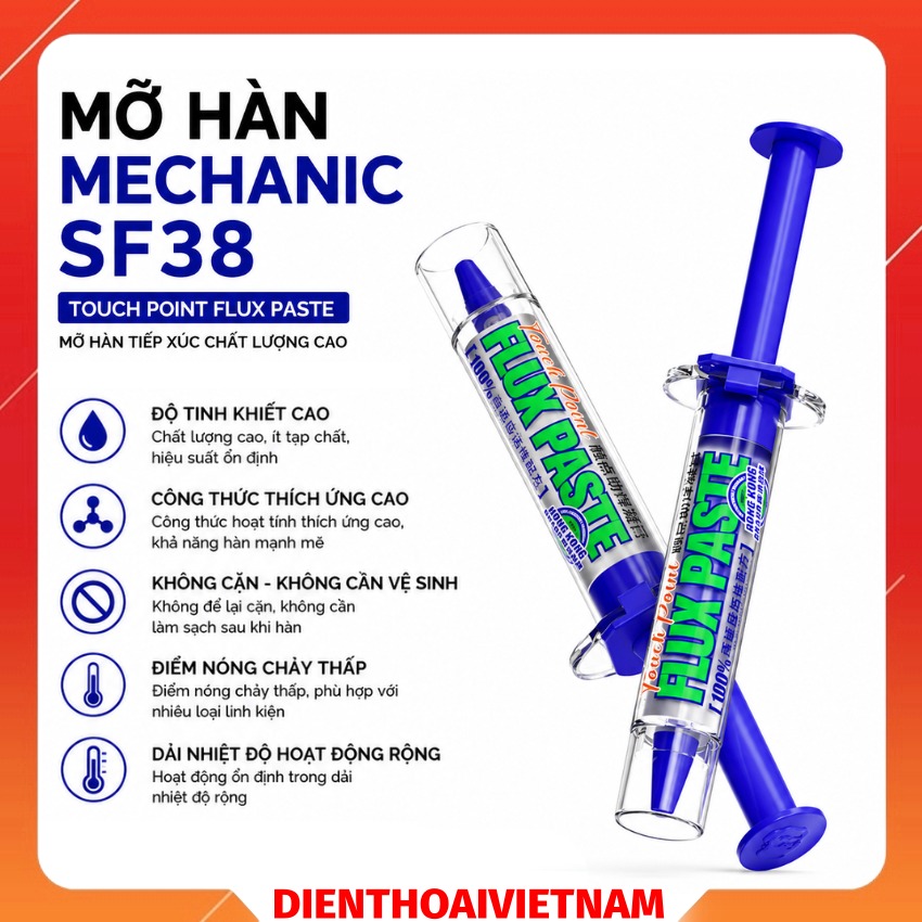 Mỡ hàn Mechanic SF38 Flux Paste tinh khiết, không để lại cặn