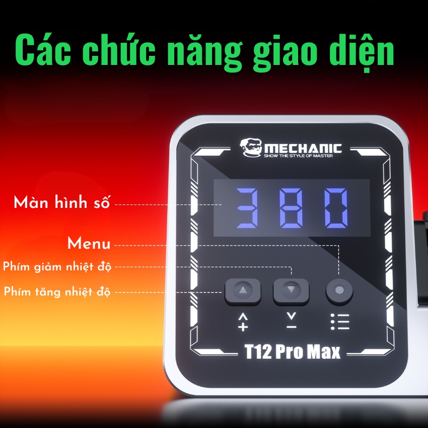 Máy hàn Mechanic T12 Pro Max Soldering Station công suất 120W, hỗ trợ tay hàn T12