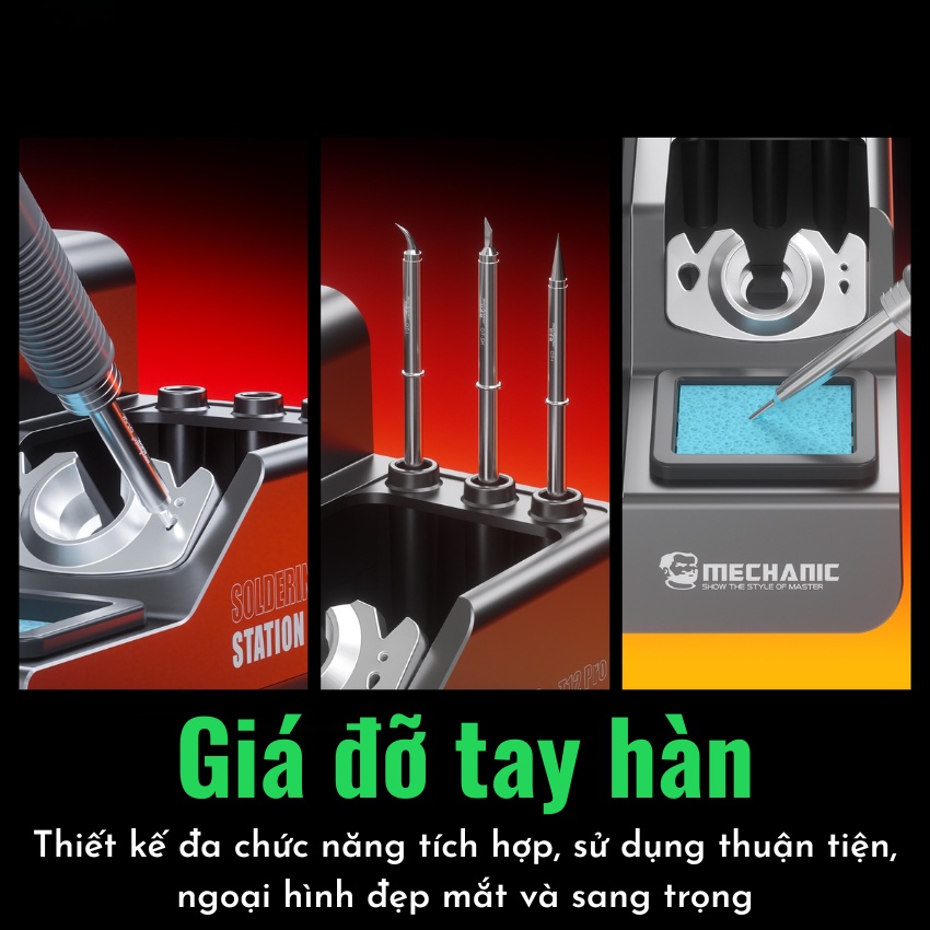 Máy hàn Mechanic T12 Pro Max Soldering Station công suất 120W, hỗ trợ tay hàn T12 - Ảnh 4