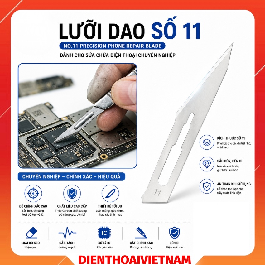 Lưỡi dao số 11 Mr.Yang NO. 11 Precision Phone Repair Blade cạo keo - xử lý ic đa năng