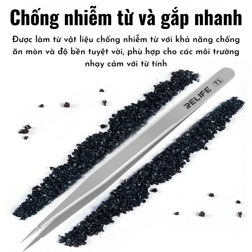 Panh Nhíp Relife T1 Tweezer đầu thẳng, siêu nhọn