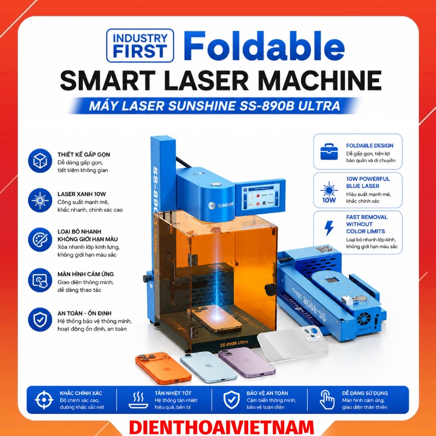Máy laser Sunshine SS-890B Ultra Smart Laser Machine, làm lưng - màn hình