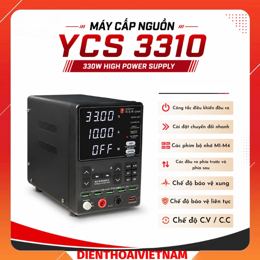 Máy cấp nguồn YCS 3310 Power Supply đồng hồ 33V 10A