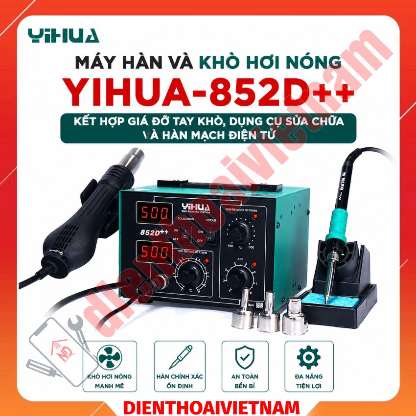 MÁY HÀN KHÒ NHIỆT YIHUA-852D++