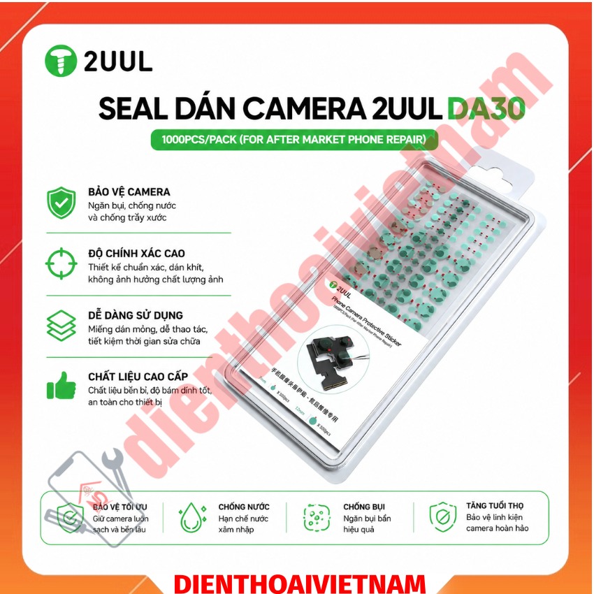 Seal dán camera 2UUL DA30 1000 chiếc Phone Camera Protective Sticker