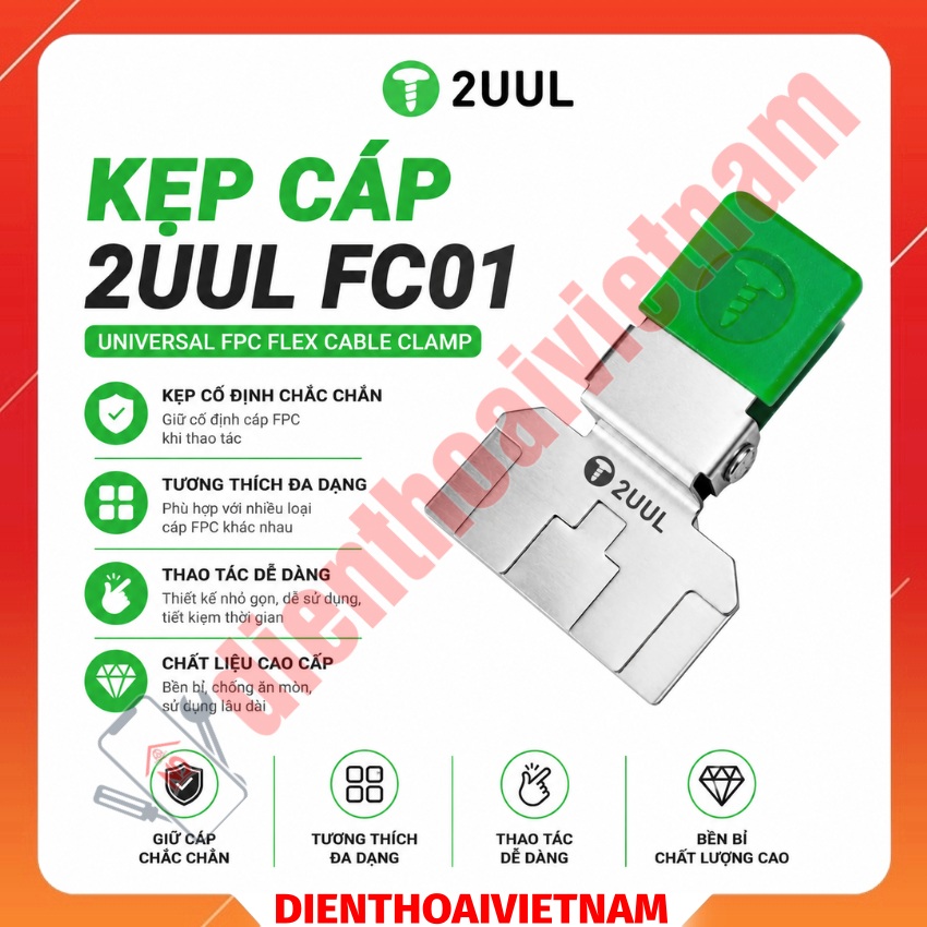 Kẹp cáp 2UUL FC01 FPC Clamp, kẹp các loại cáp dẻo đa năng