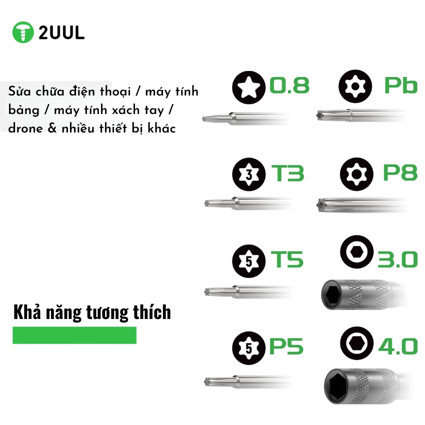 Bộ tô vít 2UUL SD95 Screwdriver Set sửa chữa điện thoại, máy tính đa năng