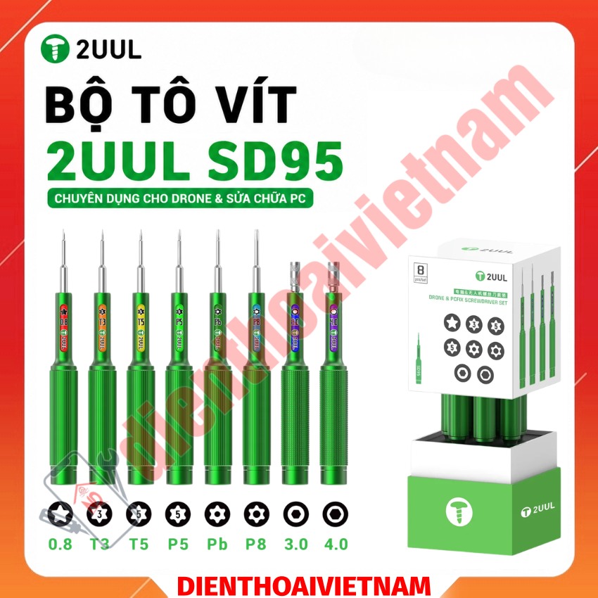 Bộ tô vít 2UUL SD95 Screwdriver Set sửa chữa điện thoại, máy tính đa năng