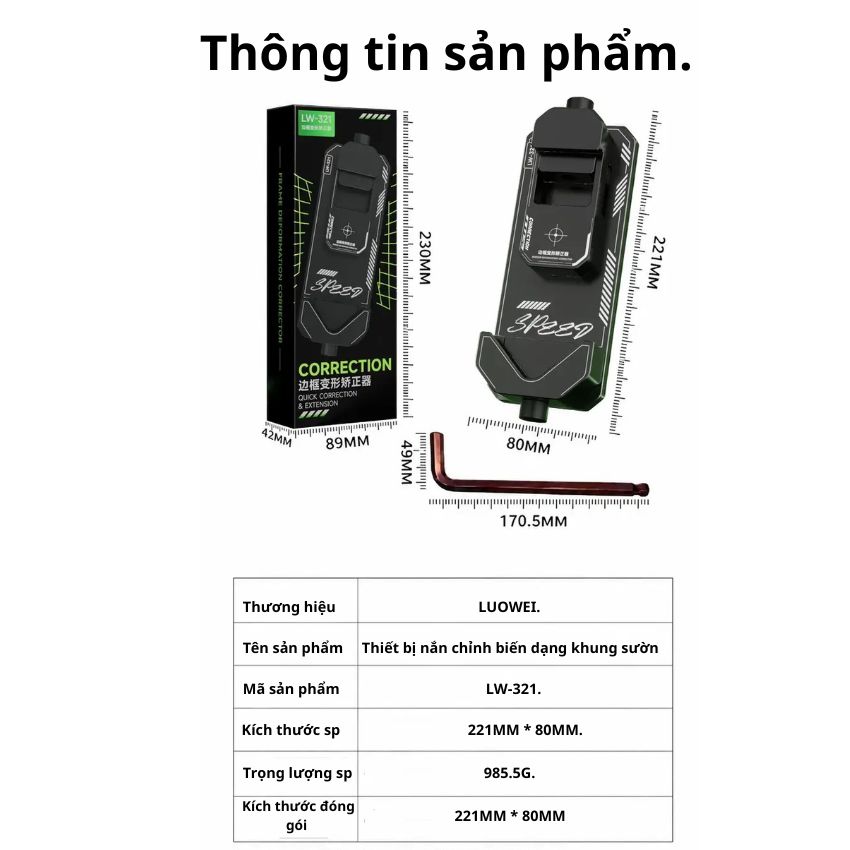 Bộ Nắn khung viền Điện Thoại Luowei LW-321