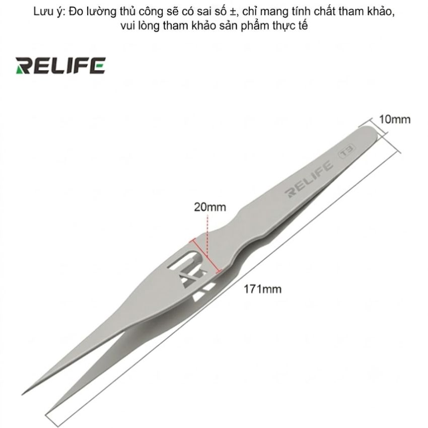 Panh nhíp Relife T3 thân rộng, đầu nhọn - Ảnh 4